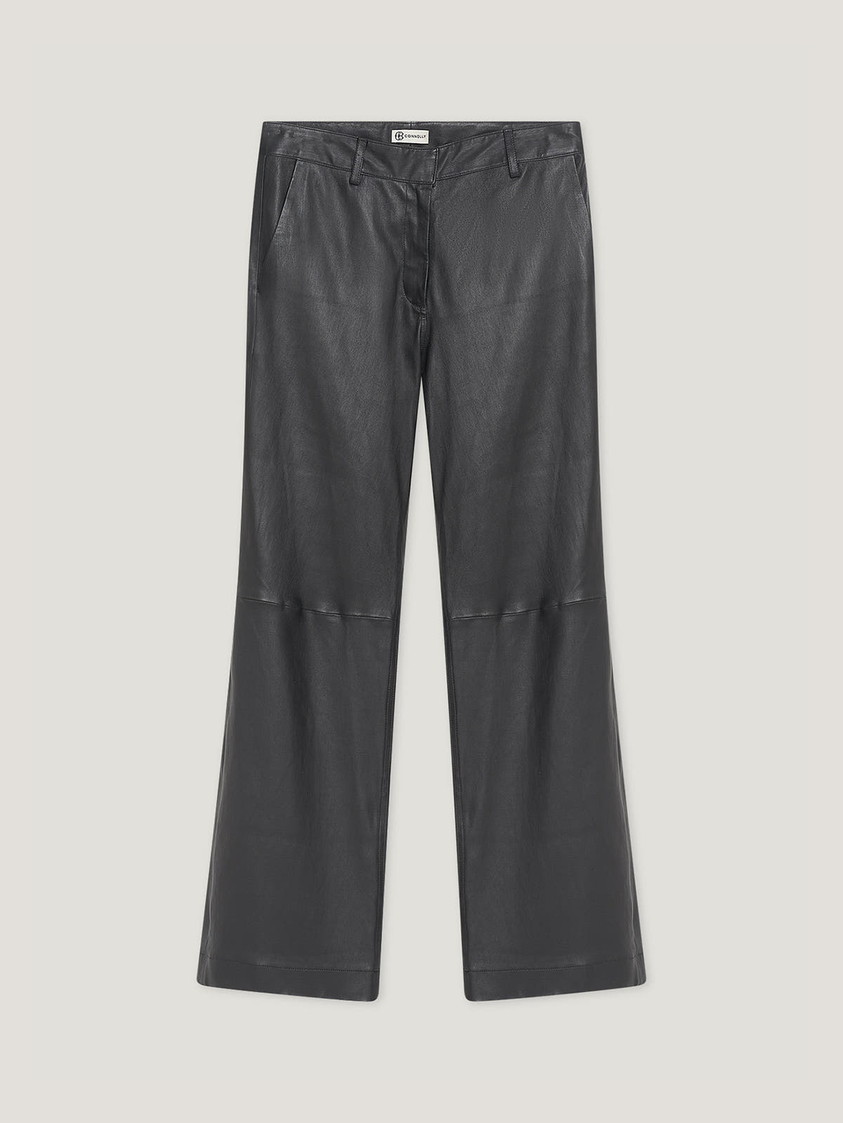 Black Stretch Leather Trousers - Connolly