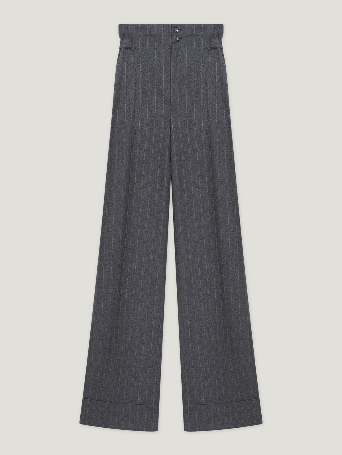Charcoal Chalk Stripe Sash Trousers - Connolly