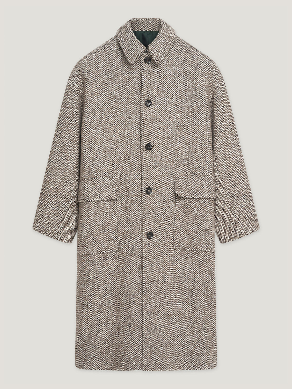 Brown/Natural Oversized Martingale Coat - Connolly