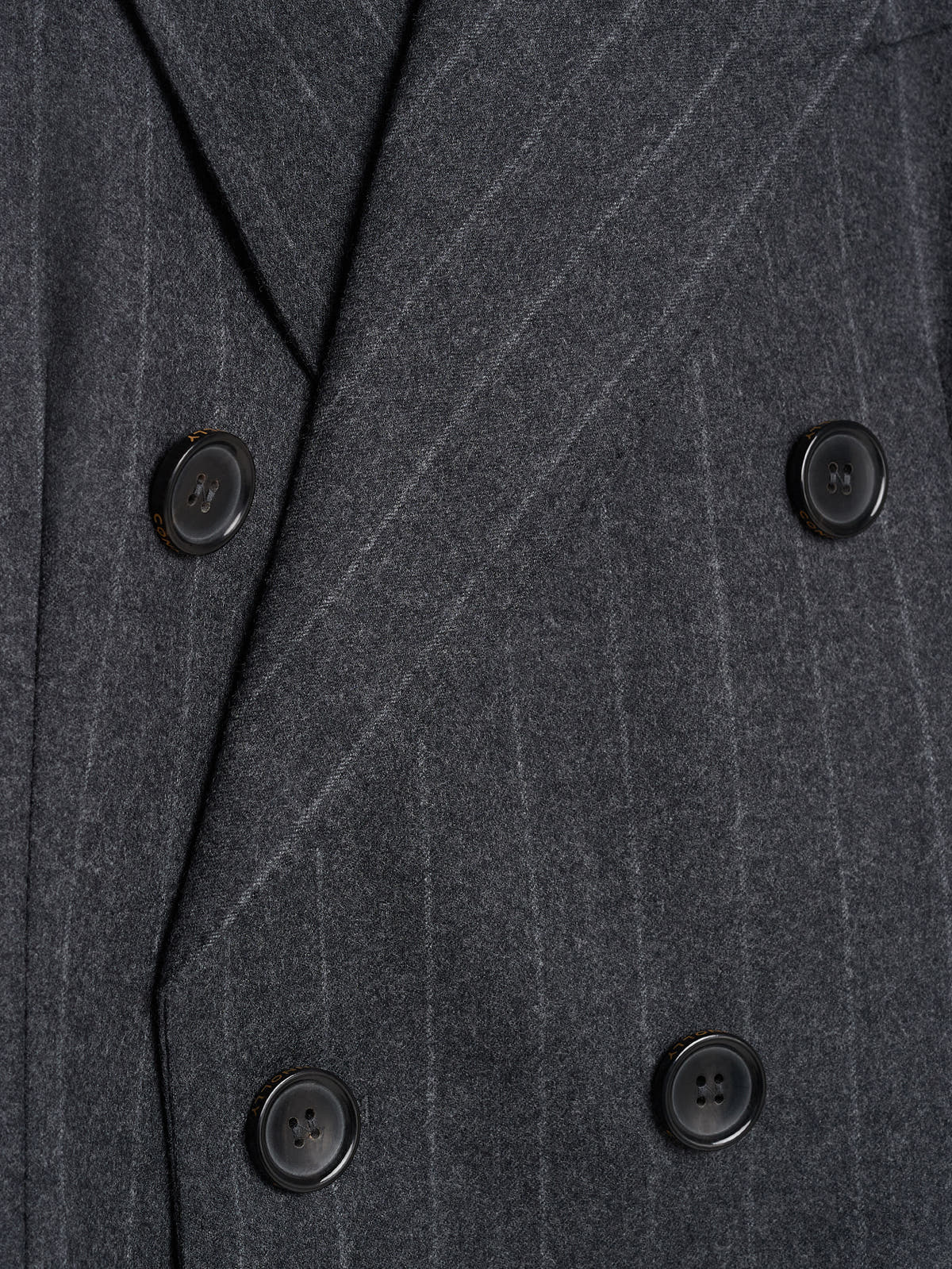 Charcoal Chalk Stripe Double Breasted Jacket - Connolly