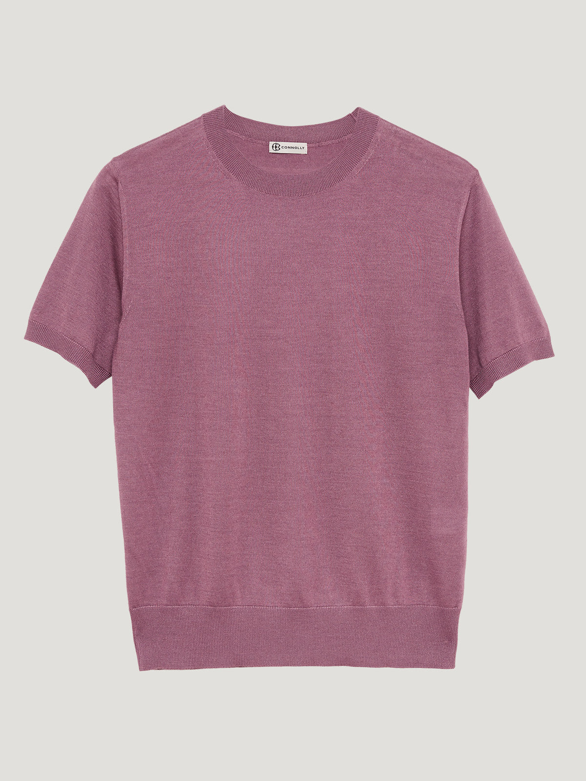 Mauve Classic Cashmere & Silk T-Shirt - Connolly