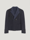 Navy Double Face 2 Button Jacket