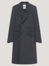 Navy Double Breasted Cashmere Coat