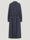 Navy Double Breasted Peak Label Long Coat