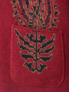 Dark Red Single Breasted Paisley Jacket