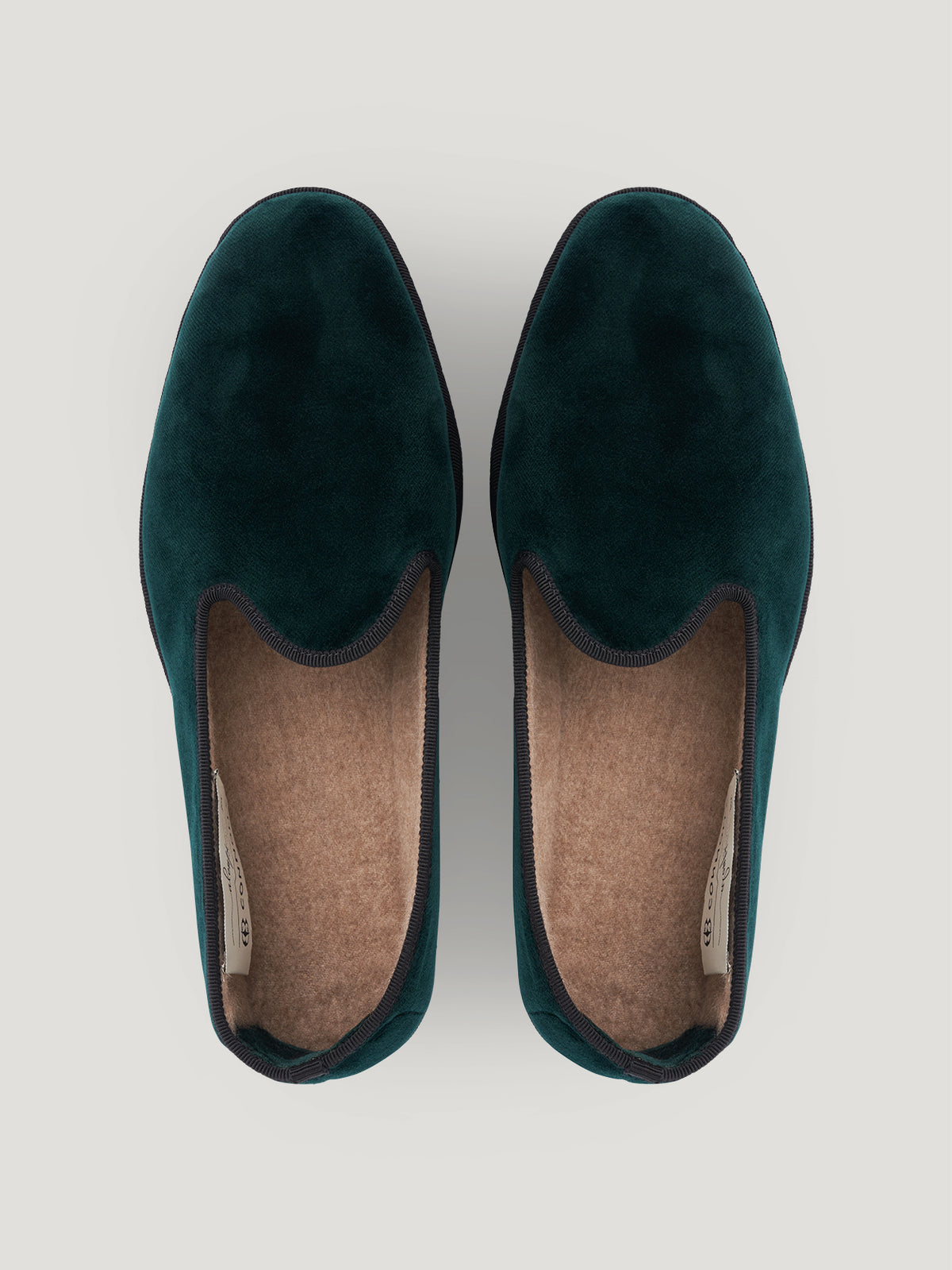 Forest Green Velvet Slippers - Connolly