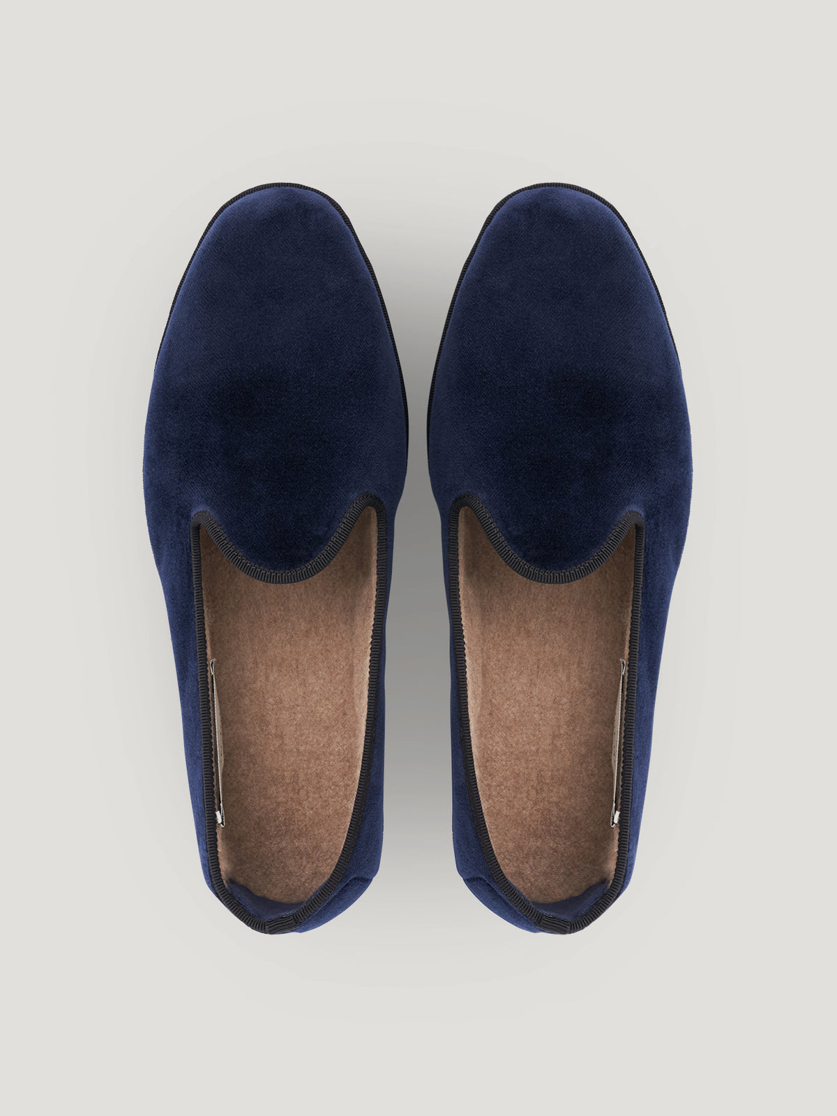 Midnight Blue Velvet Slippers - Connolly