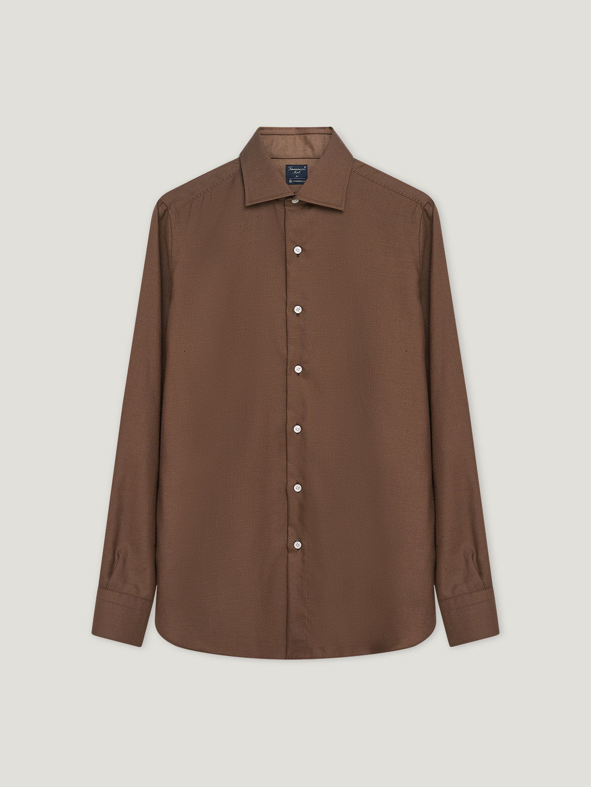Brown Cashmere Hand Finish Shirt - Connolly