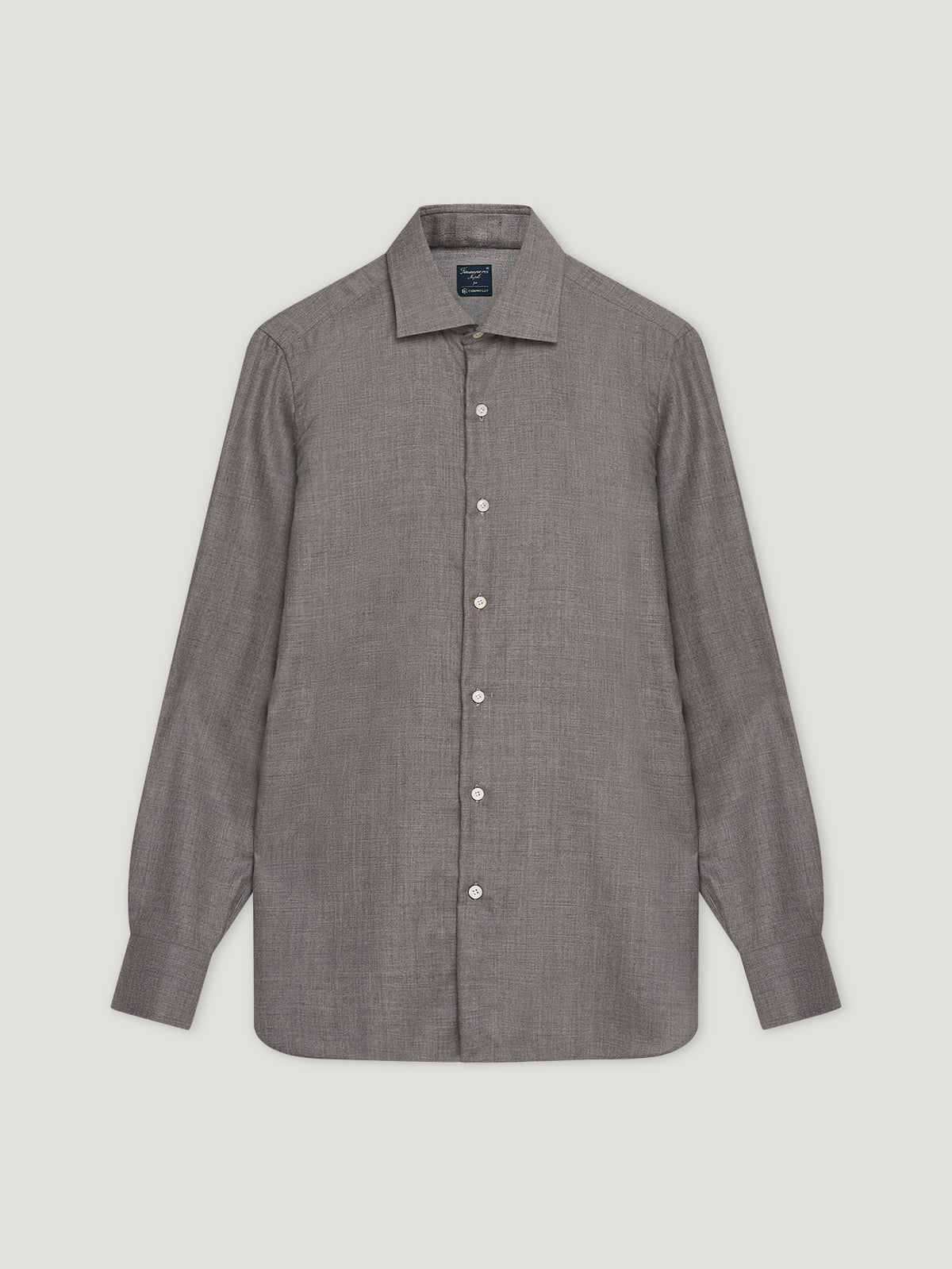 Grey Cashmere Hand Finish Shirt - Connolly