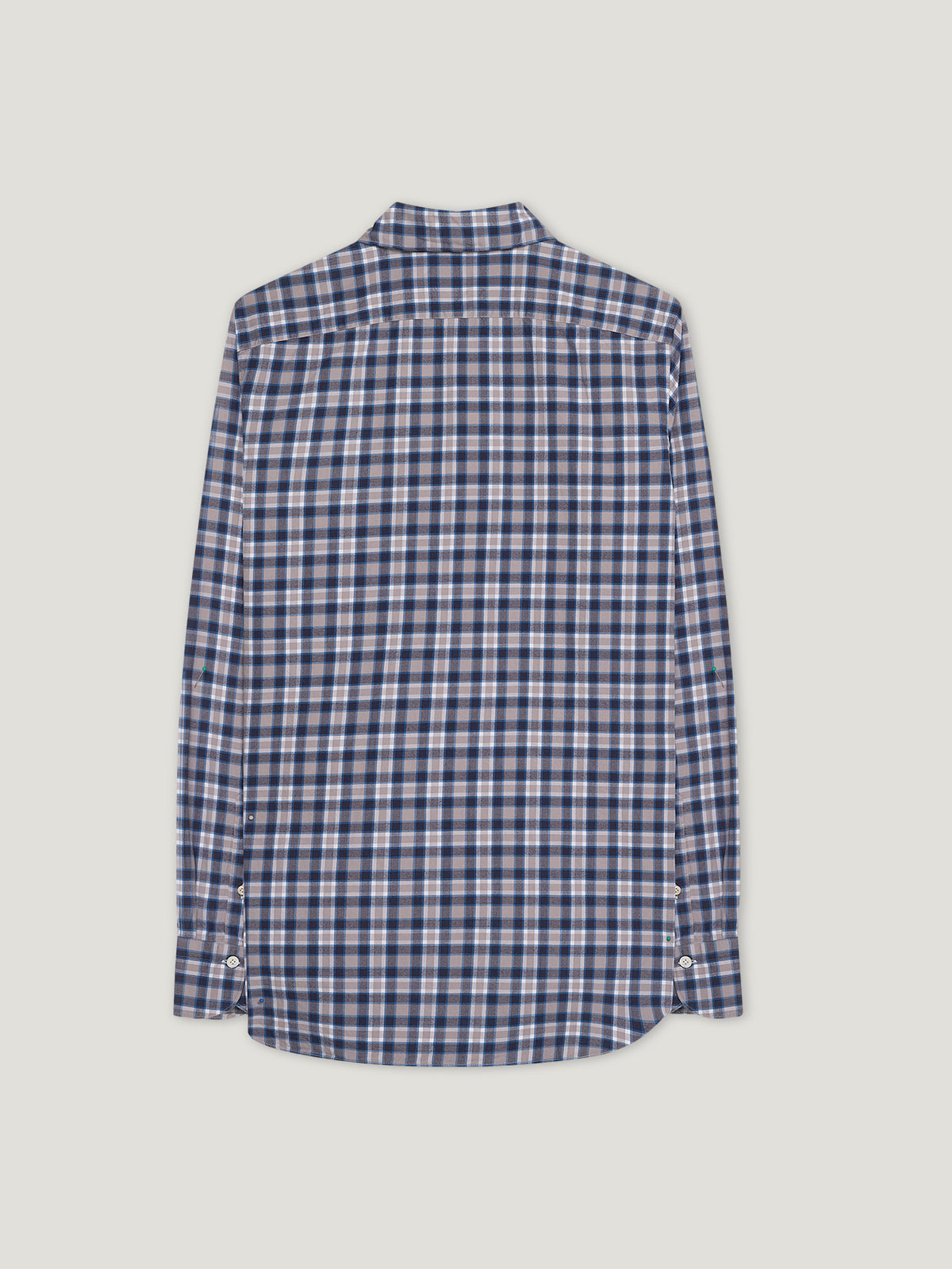 Beige/ Blue Comfort Hand Finish Shirt - Connolly