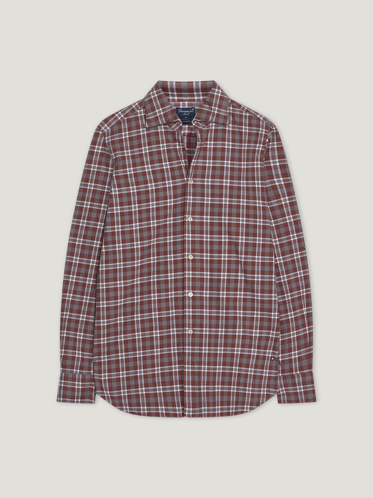Tobacco/Grey Comfort Hand Finish Shirt - Connolly