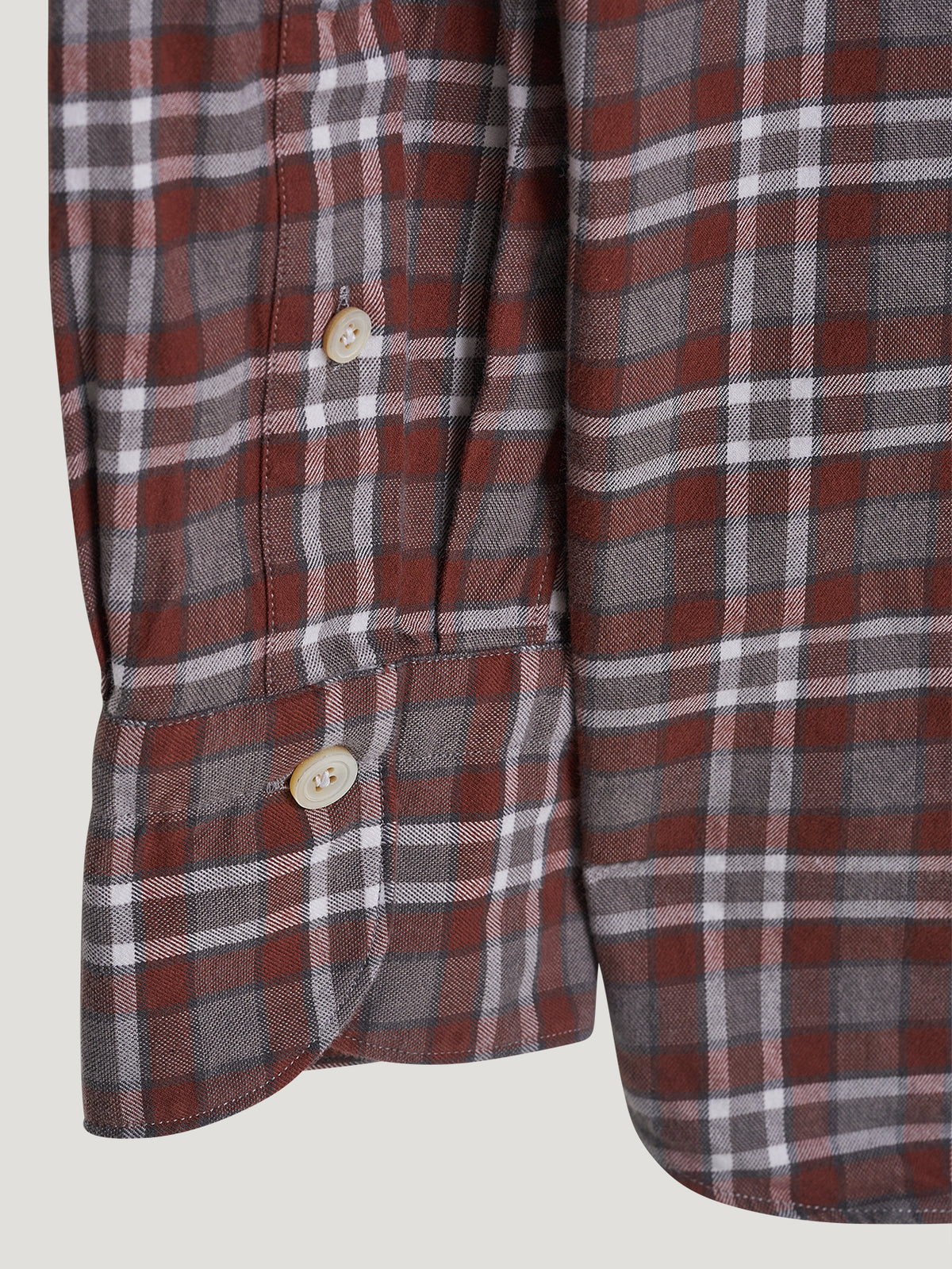 Tobacco/Grey Comfort Hand Finish Shirt - Connolly