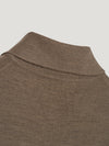 Brown 3 Button Merino Polo Shirt