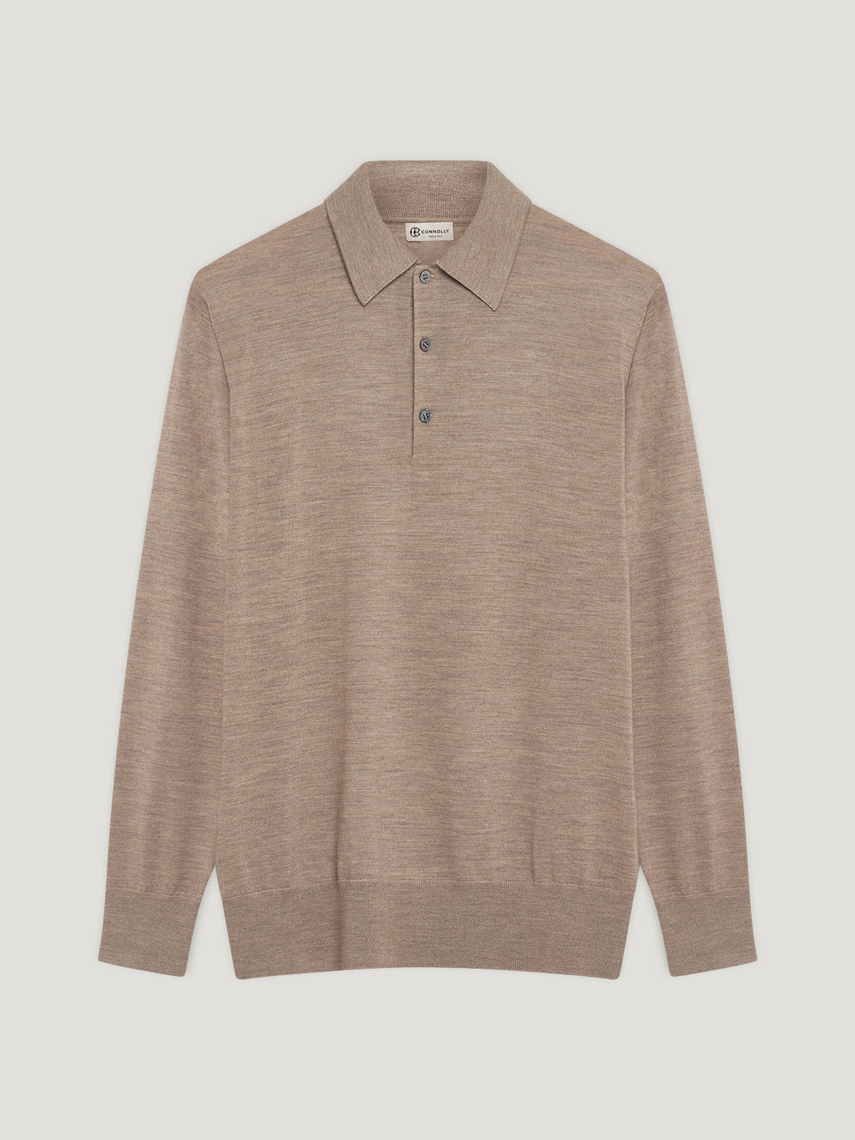 Natural 3 Button Merino Polo Shirt - Connolly