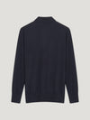 Navy 3 Button Merino Polo Shirt