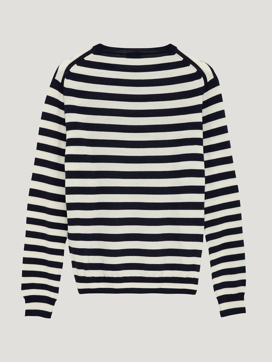 Navy Rally Stripe Sweater - Connolly