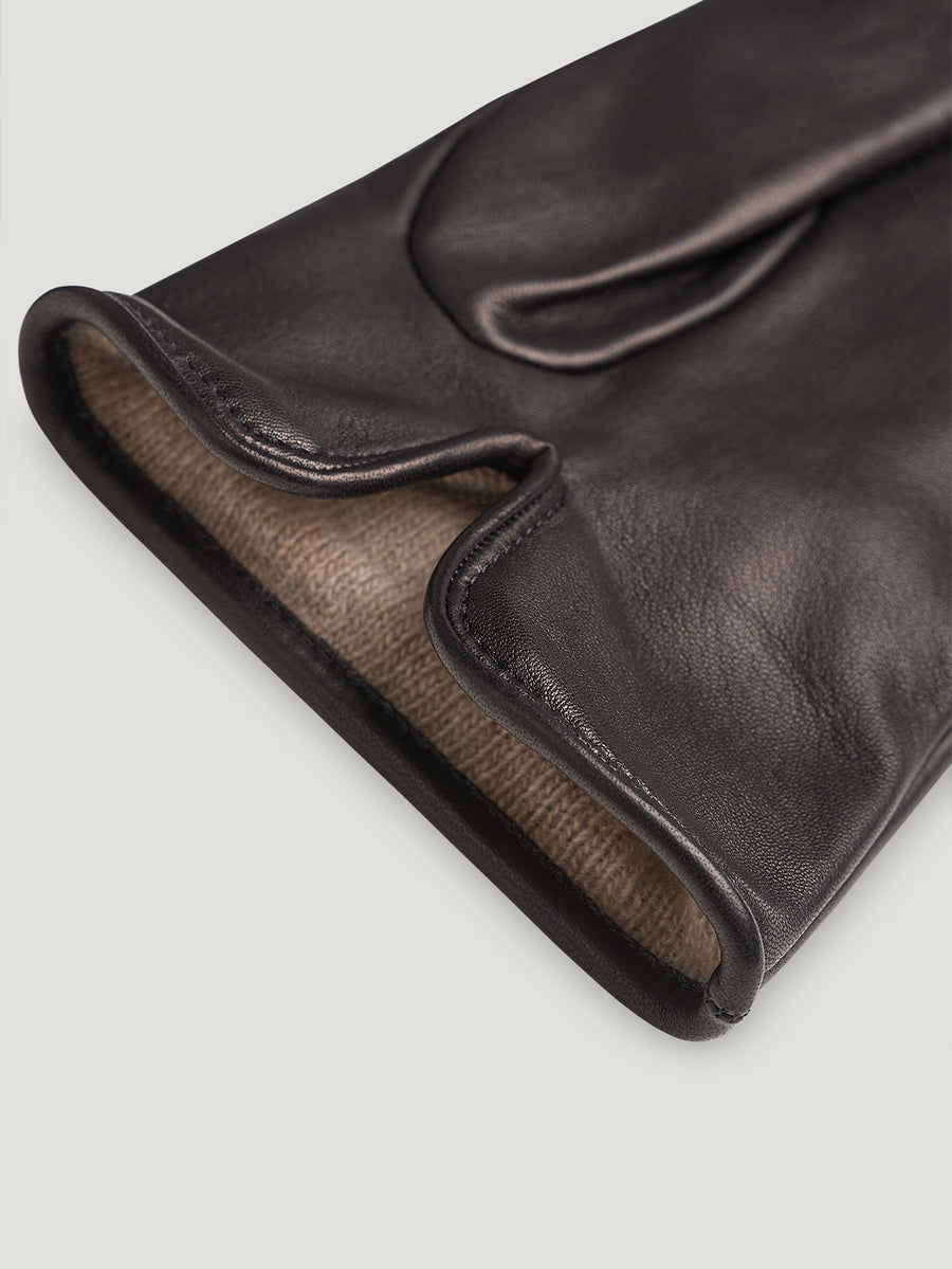 Ash Brown Nappa Cashmere Lined Glove - Connolly