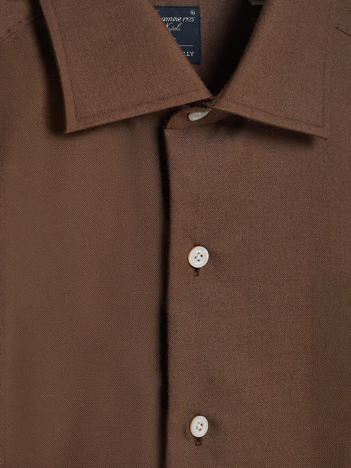 Brown Cashmere Hand Finish Shirt - Connolly
