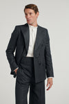 Charcoal Chalk Stripe Double Breasted Jacket
