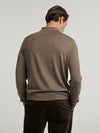 Brown 3 Button Merino Polo Shirt