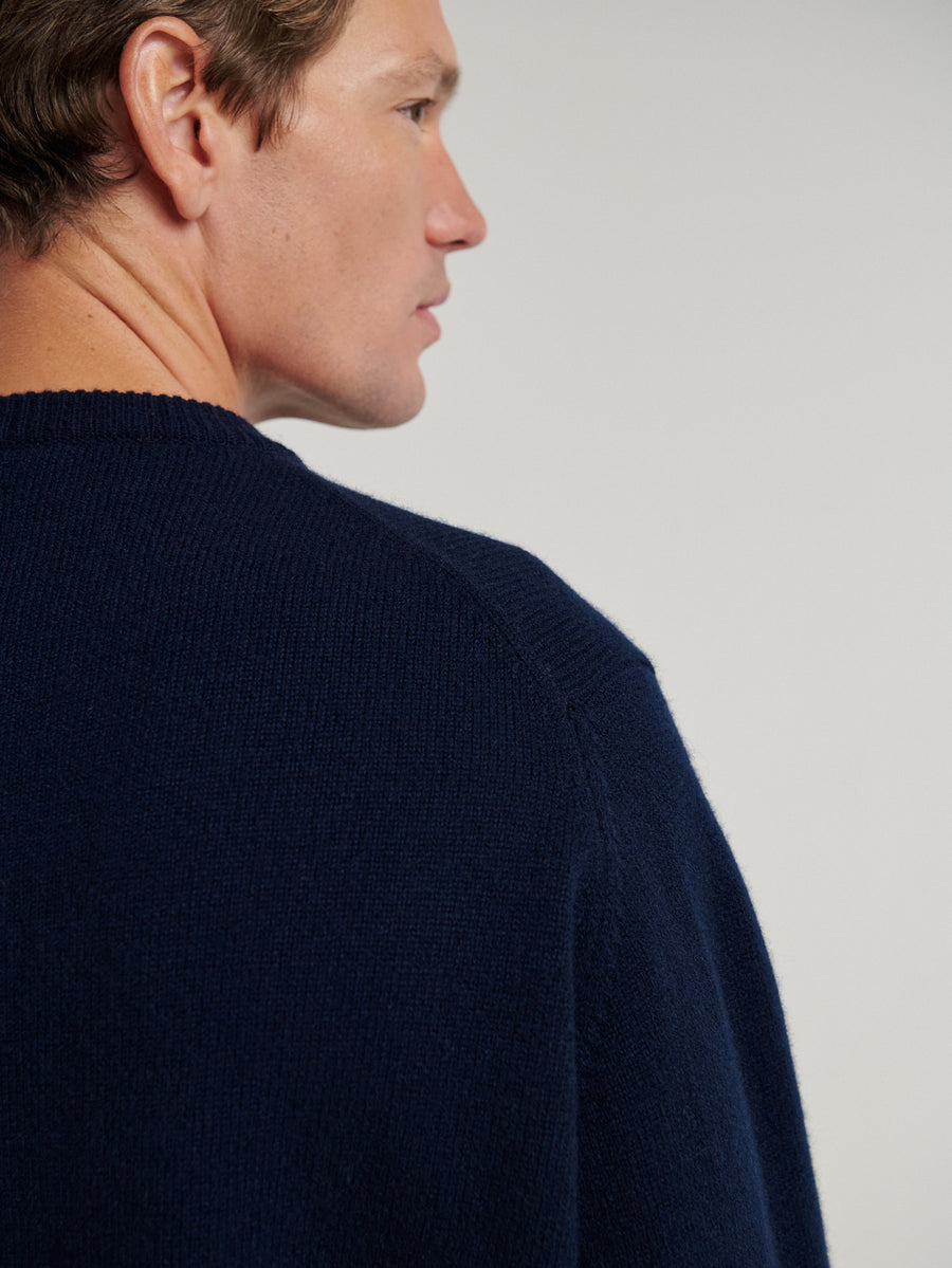 Navy 4 Ply Favourite Sweater - Connolly