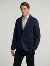 Blue 2 Button Wool Jacket