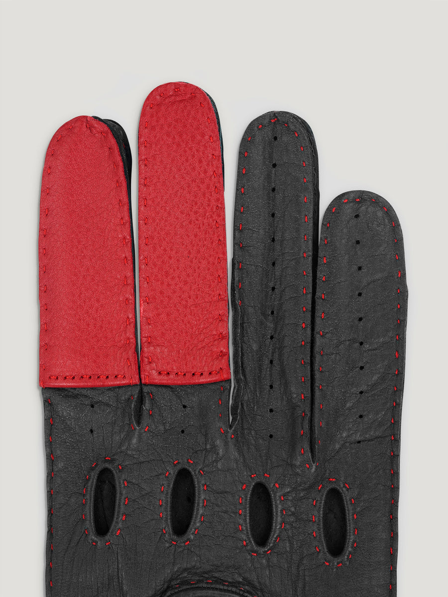 Black/Red Road Rage Gloves - Connolly