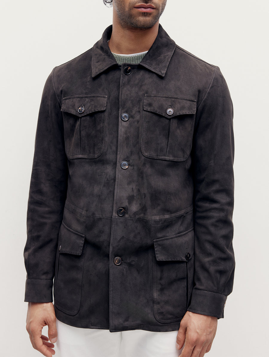 Brown Suede Safari Jacket - Connolly