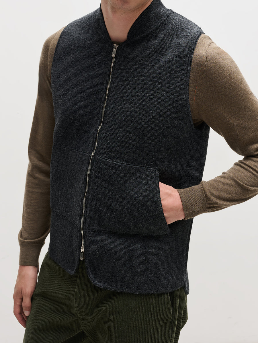 Wool Drop Back Car Vest