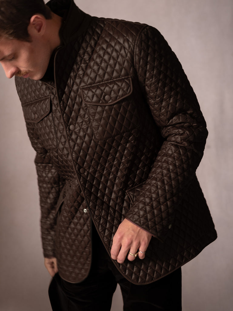 Brown Quilted Norfolk Jacket– Connolly Brown Quilted Norfolk Jacket– Connolly