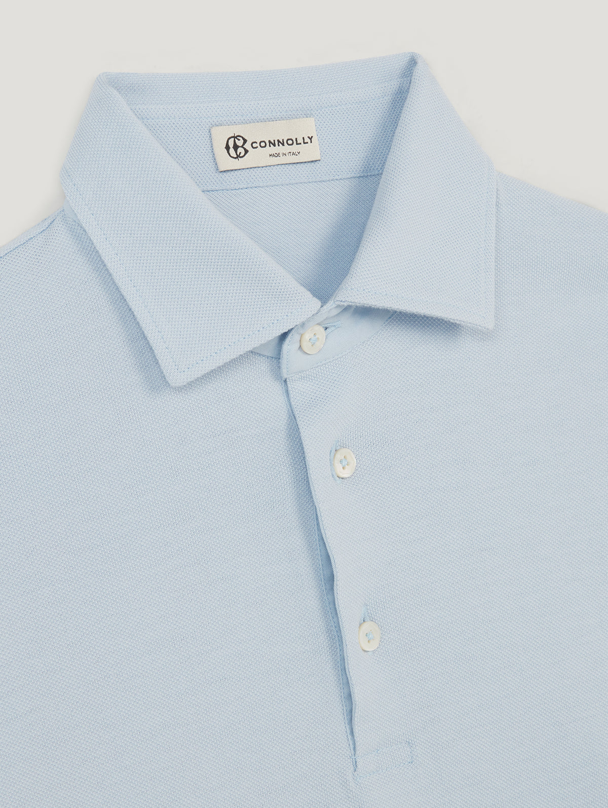 Light Blue Pique Polo Shirt - Connolly
