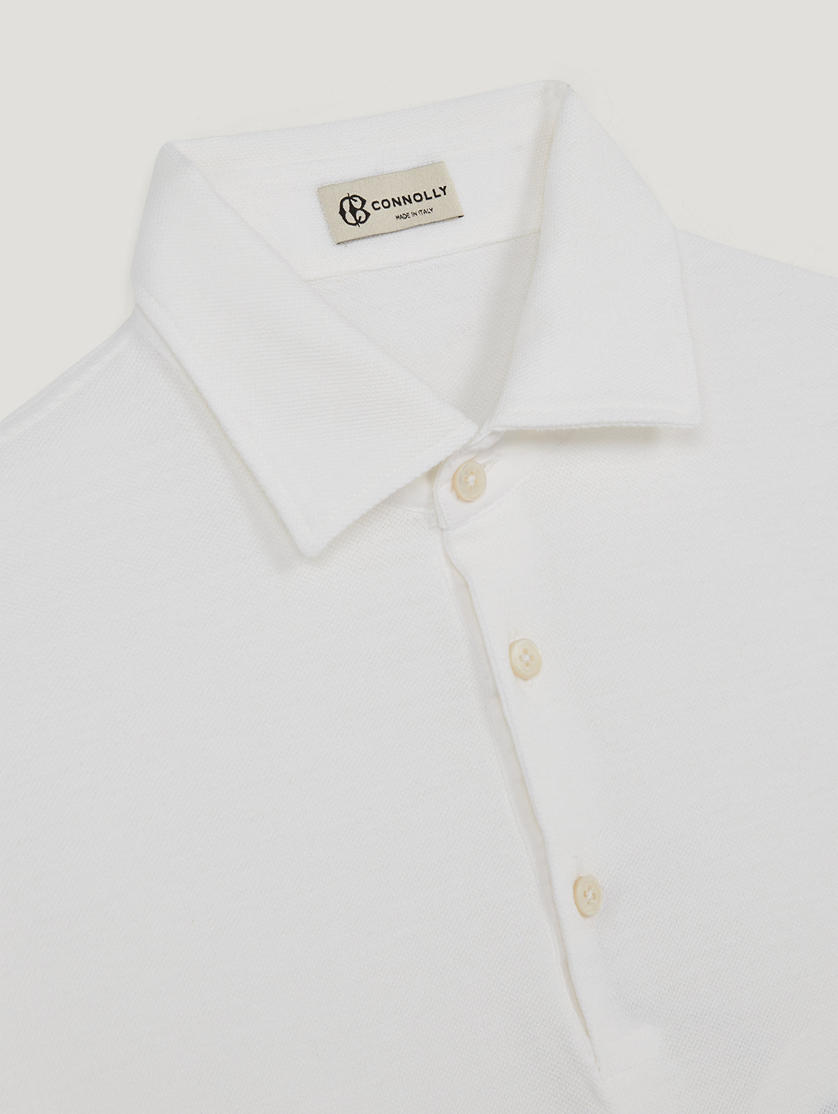 White Pique Polo Shirt - Connolly
