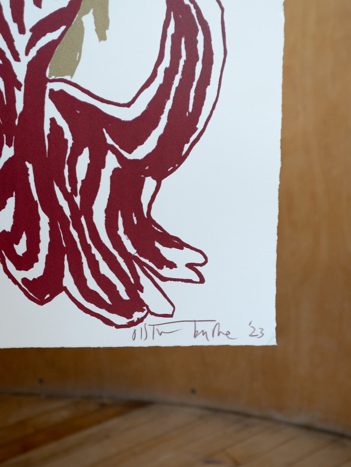 Pink Brown Cut Flowers: Triptych Screen Print - Connolly