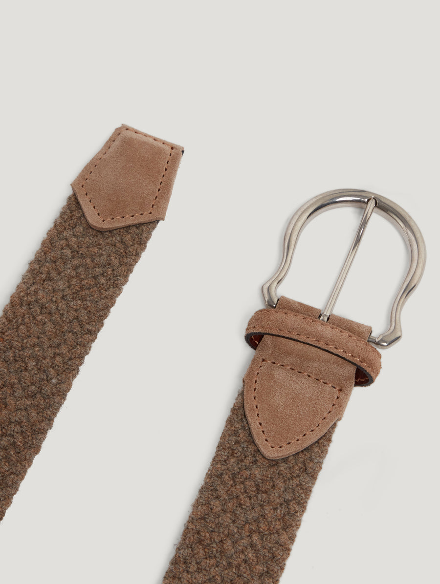 Brown Plaited Wool Belt - Connolly