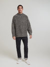 Black/Ecru Oversized Chunky Knit