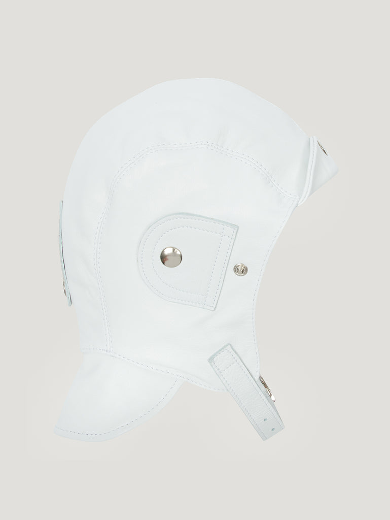 White Leather Helmet Connolly Driving Accessories