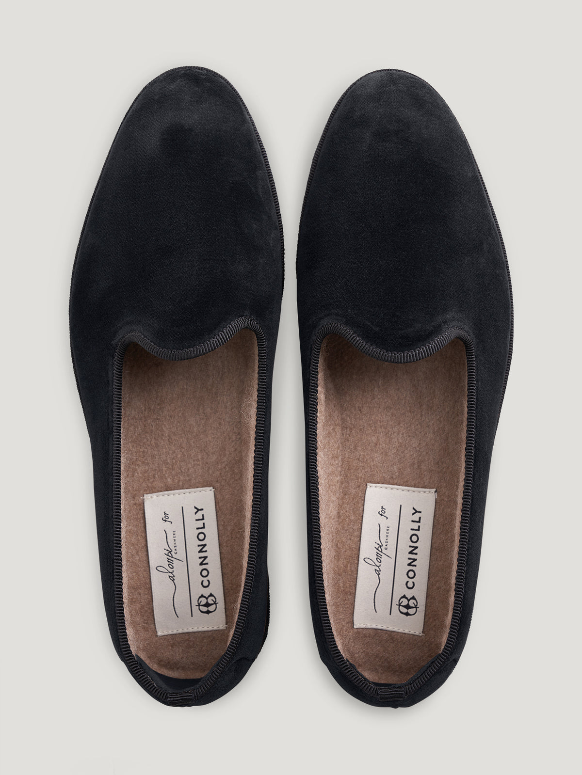 Black Velvet Slippers - Connolly