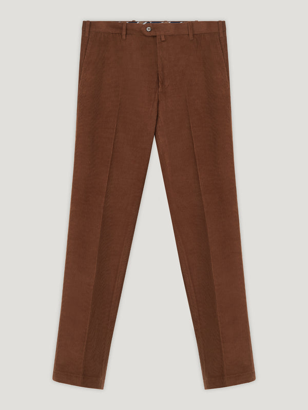 Tobacco Classic Fit Cashmere Cord Trousers