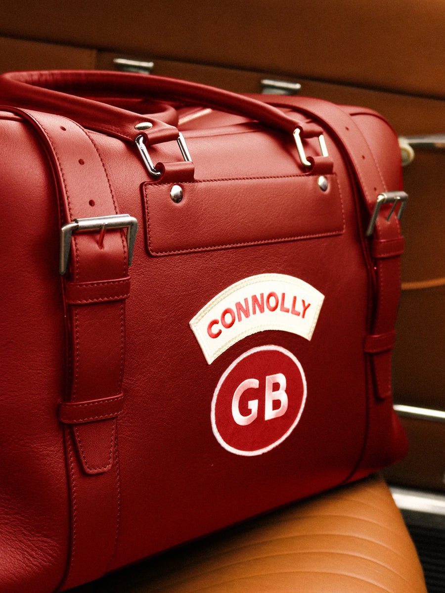 Red Sports Grip Bag with Badges - Connolly