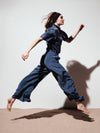 Blue Short Sleeve Silk Shirt
