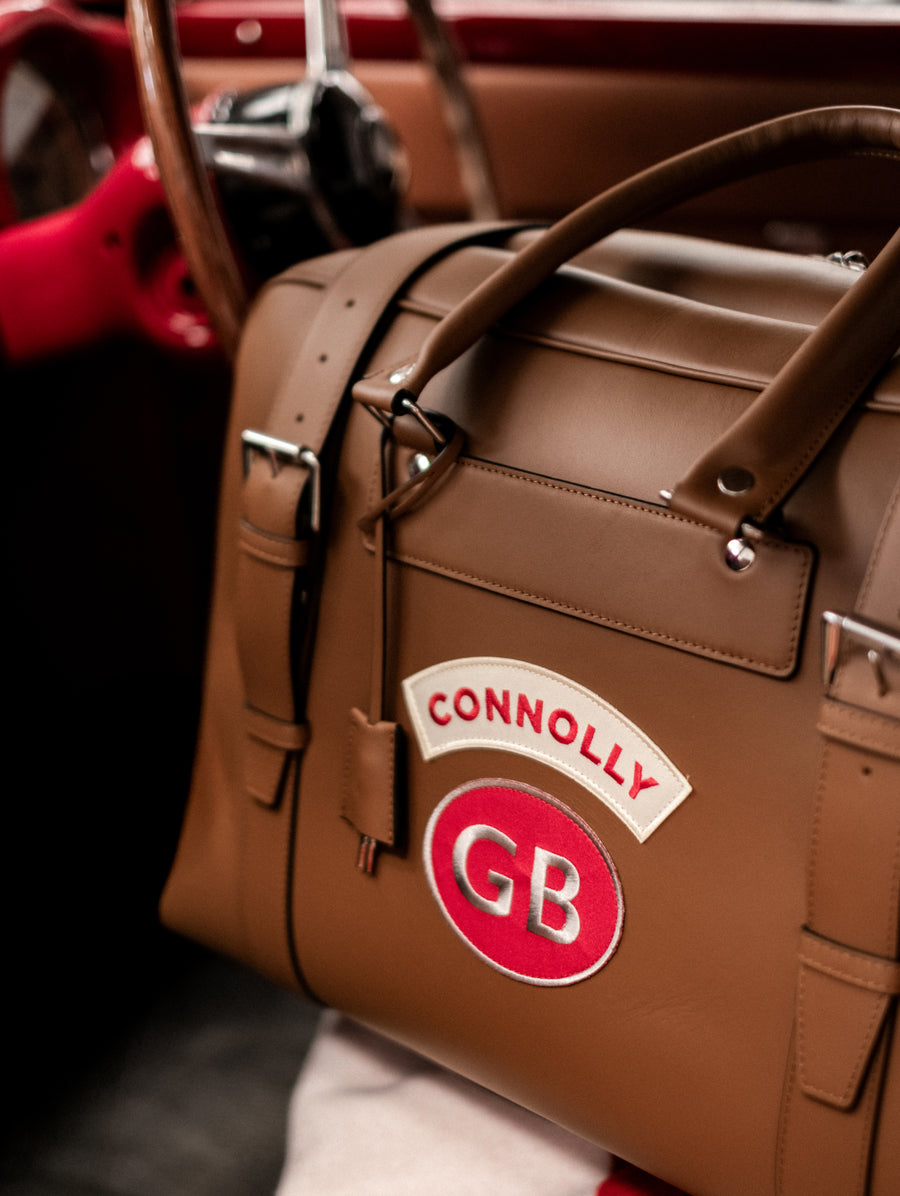 Dark Tan Sports Grip Bag with Badges - Connolly