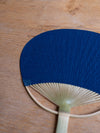 Indigo Koban (Oval) Shaped Indigo Shijiraori Fan