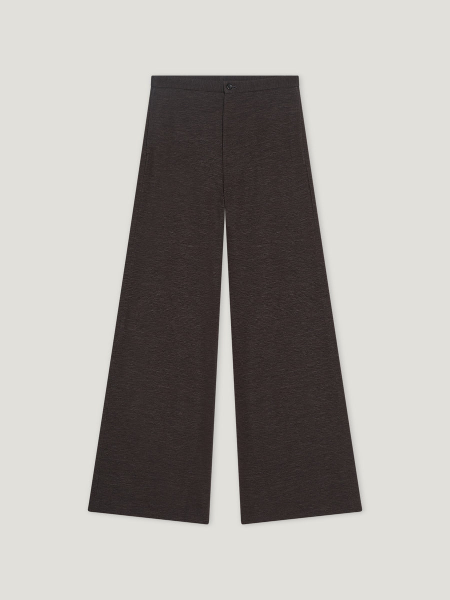 Brown/Grey Wide Leg Jersey Trouser - Connolly
