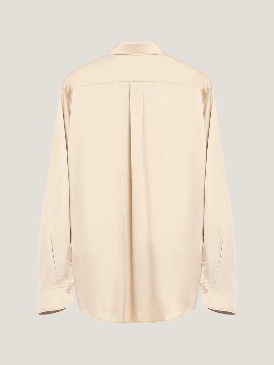 Pearl Satin Loose Fit Single Cuff Shirt - Connolly