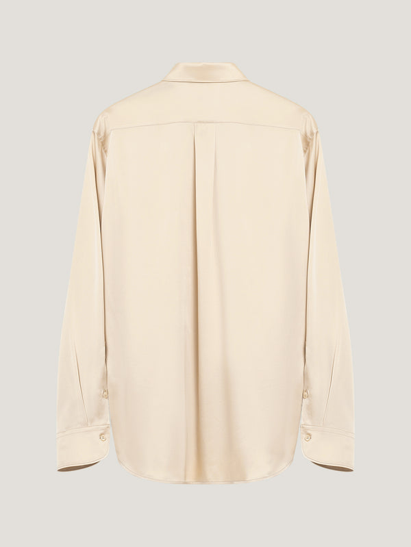 Pearl Satin Loose Fit Single Cuff Shirt