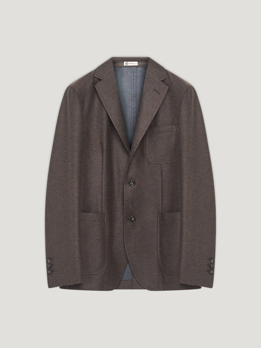 Brown Delon Double Face Wool Flannel - Connolly