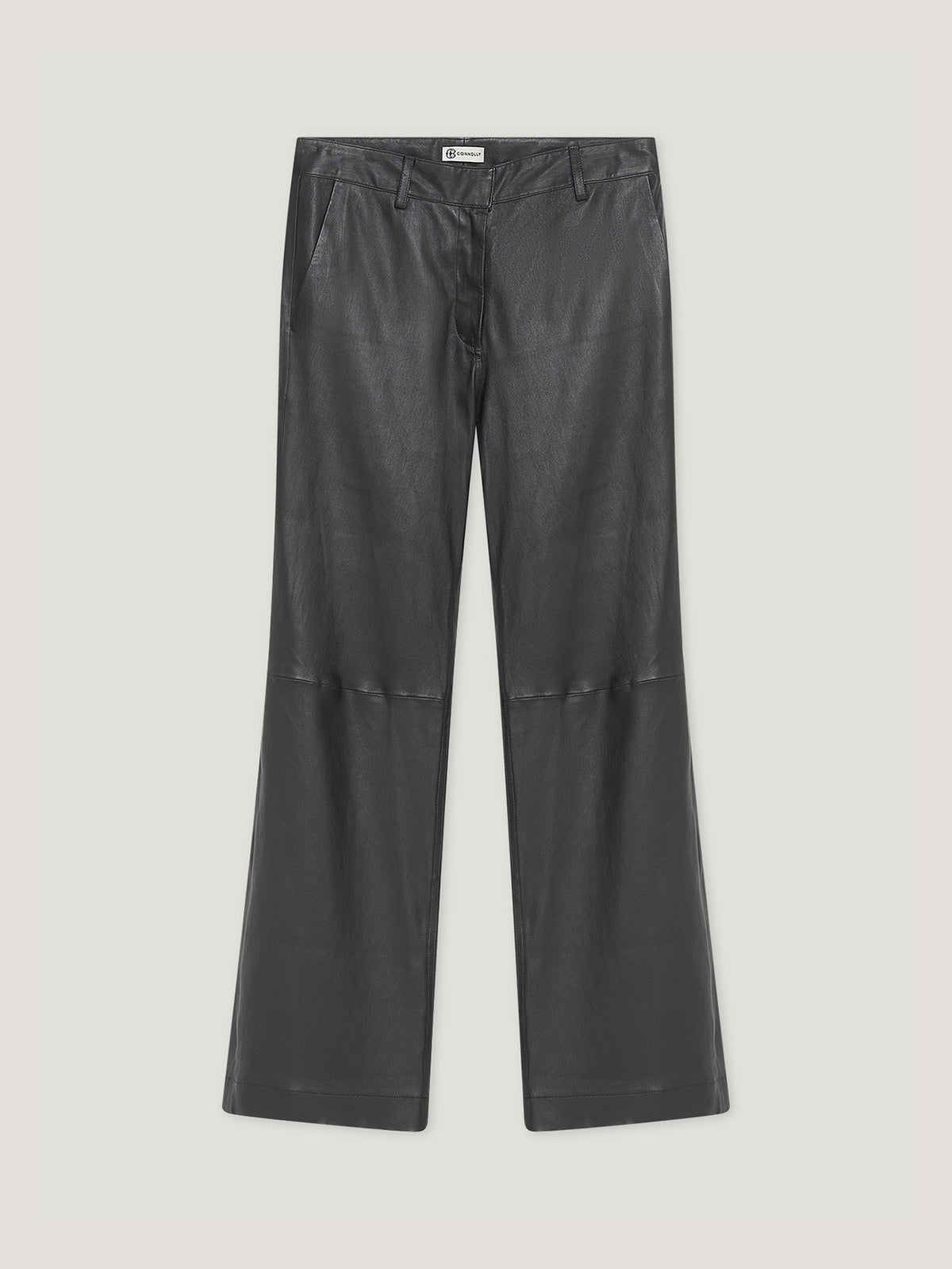 Black Stretch Leather Trousers - Connolly