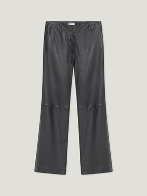 Black Stretch Leather Trousers