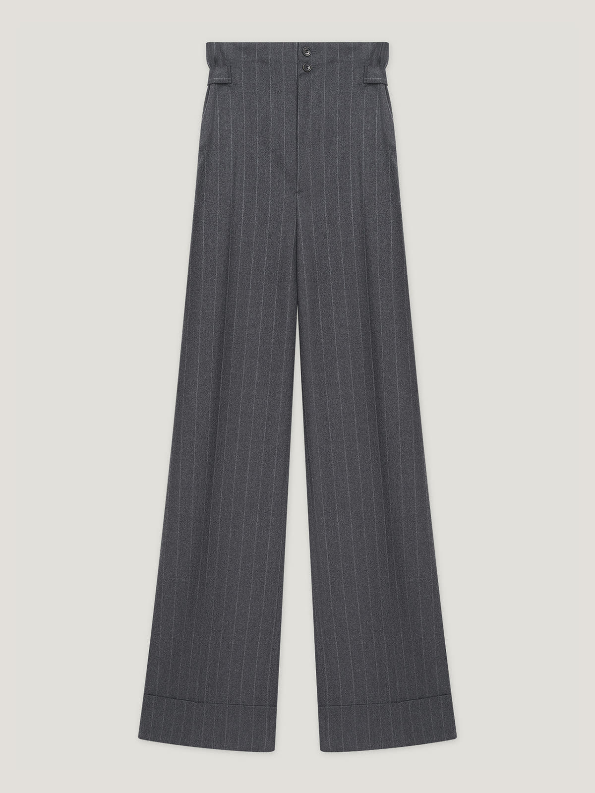 Charcoal Chalk Stripe Sash Trousers - Connolly