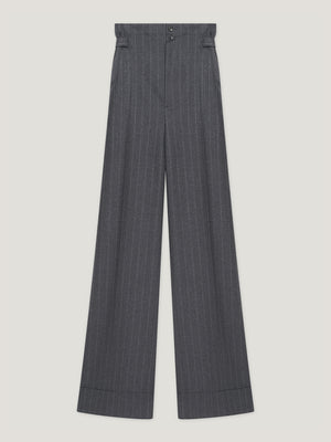 Charcoal Pinstripe Sash Trousers
